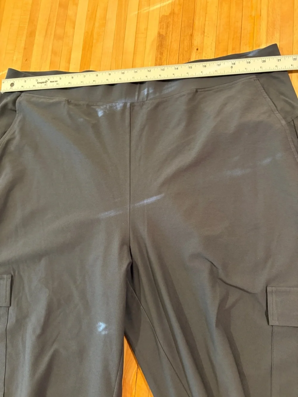 Eileen Fisher Pull-On Pants Blue Gray Cargo Pockets Elastic Waist Relaxed - Picture 5 of 7